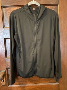 Black Full-Zip Performance Hoodie/Jacket - Marked 2X/Fits Like L/XL